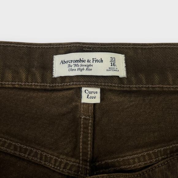 Abercrombie & Fitch Curve Love Ultra High-Rise 90s Straight Leg Jean Size 16/33L - Picture 4 of 7